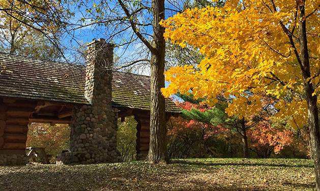 Autumn at the Rotary Nature Preserve Pavilion by Ron Hawkins