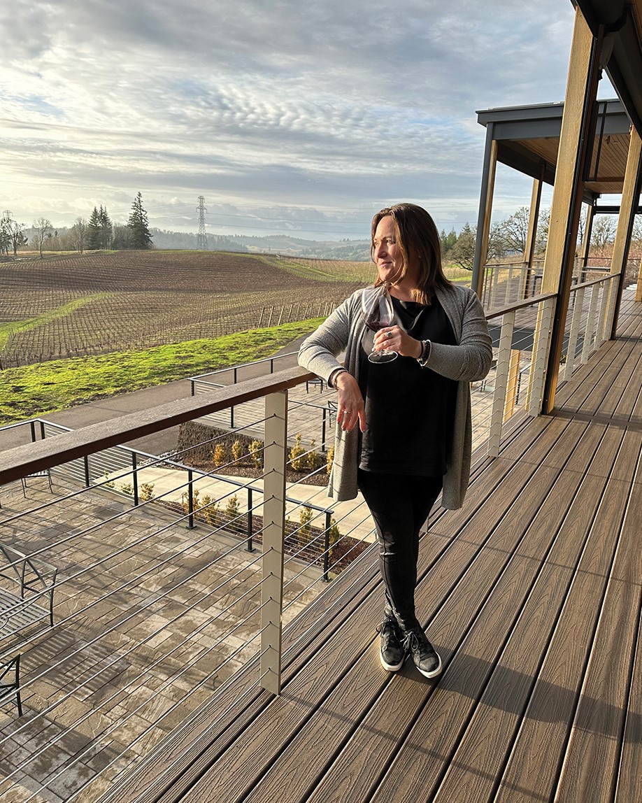 Tracie Pabst at a vineyard in Willamette Valley.Photo courtesy of Tracie Pabst