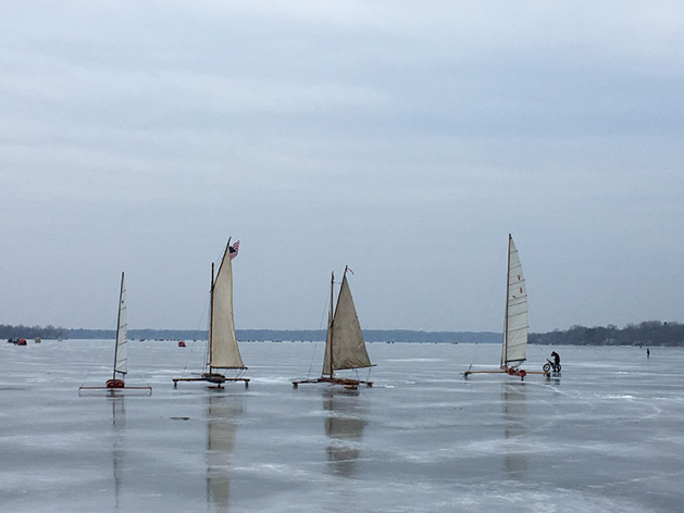 Ice boats on White Bear Lake