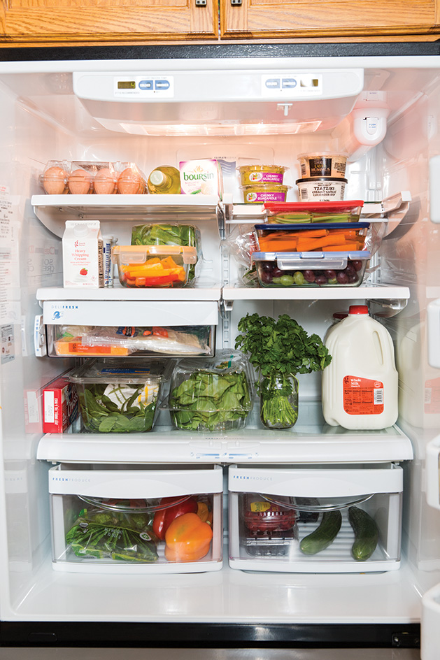 A fridge full of groceries