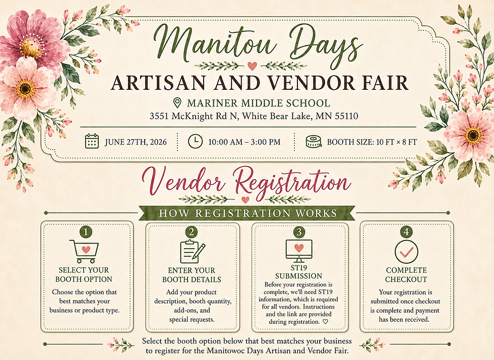 Manitou Days Artisan & Vendor Fair 2026