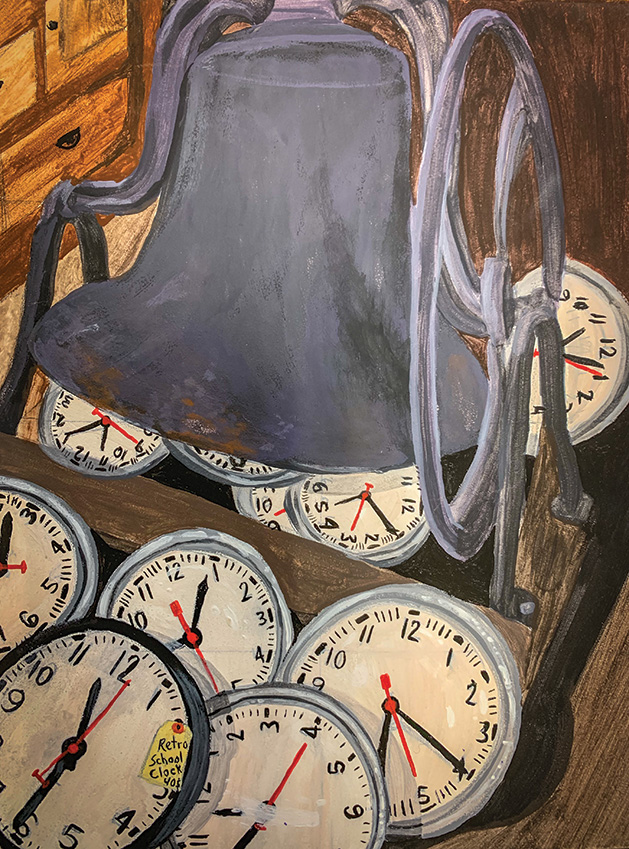 "Time is Running Out," a painting by White Bear Lake Area High School student Lauren Martin