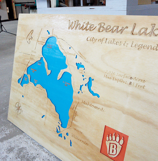 Wood Map of White Bear Lake