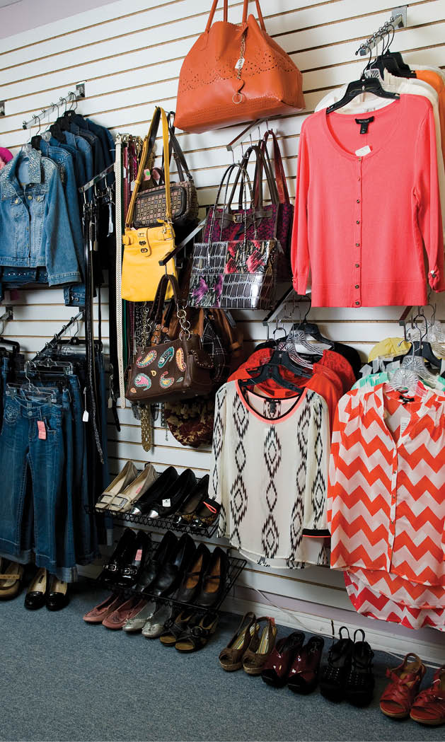 (Some of the fashionable finds at Missy’s Boutique & Consignment; Photo by Emily J. Davis)