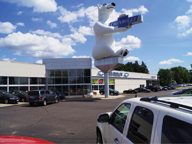 (Chances are you recognize this larger-than-life mascot from Polar Chevrolet and Mazda.)