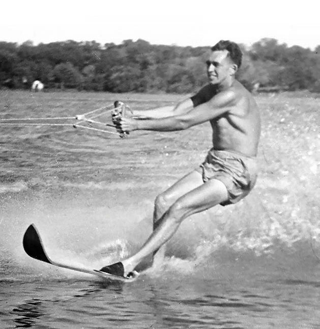 Tom Weinhagen giving his water ski a workout. 