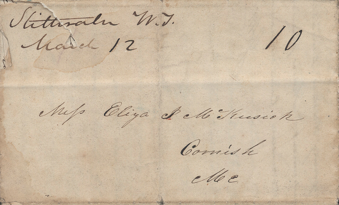 McKusik letter address, 1847.