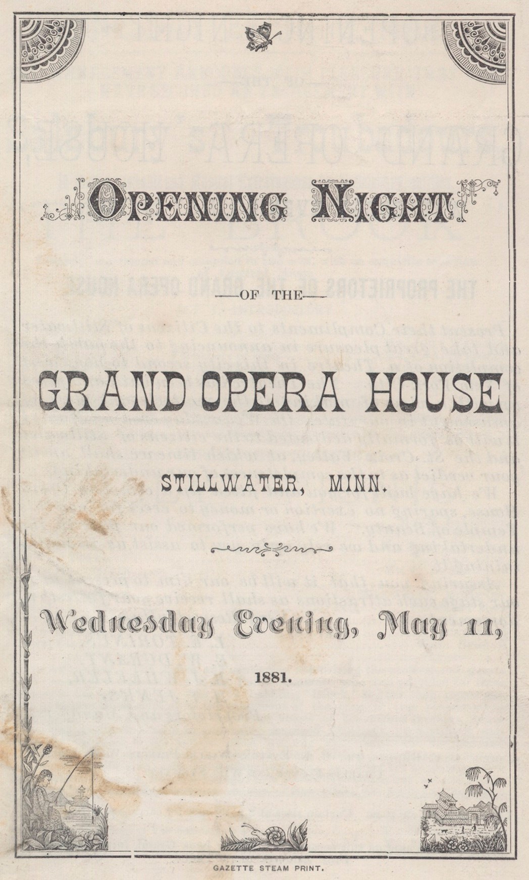 Opera house opening night program