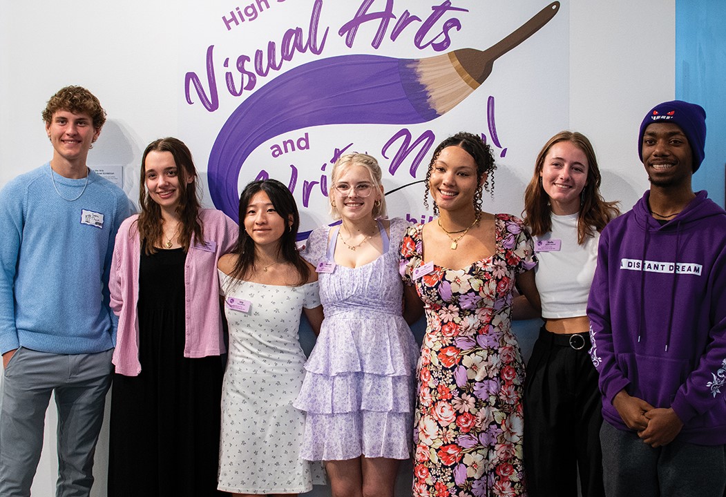 2023–24 Studio Repose interns at the 2024 High School Visual Arts and WriteNow! Writing Contest Reception and Award Ceremony.