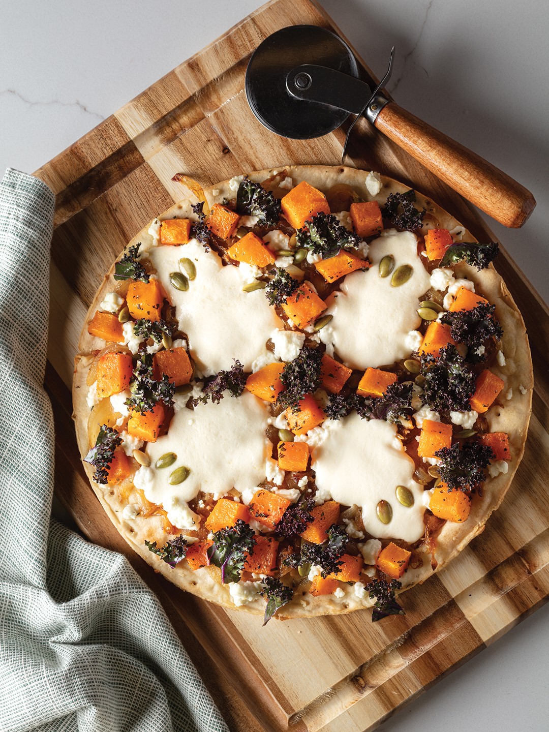 Spooky Squash & Goat Cheese Pizza