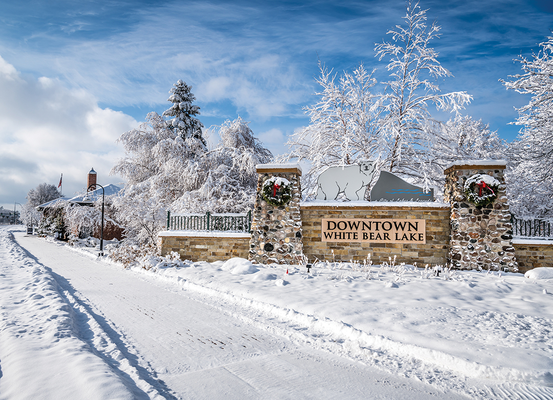 Downtown White Bear Lake in Winter