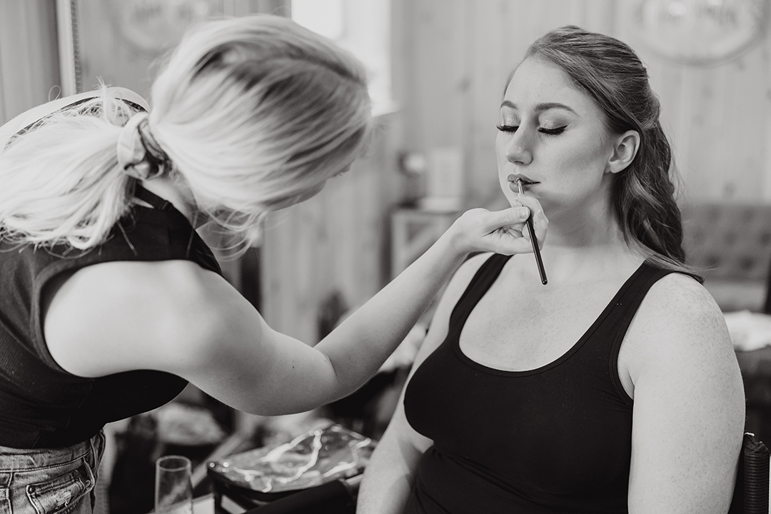 Emma Reibel Doing Bride's Makeup