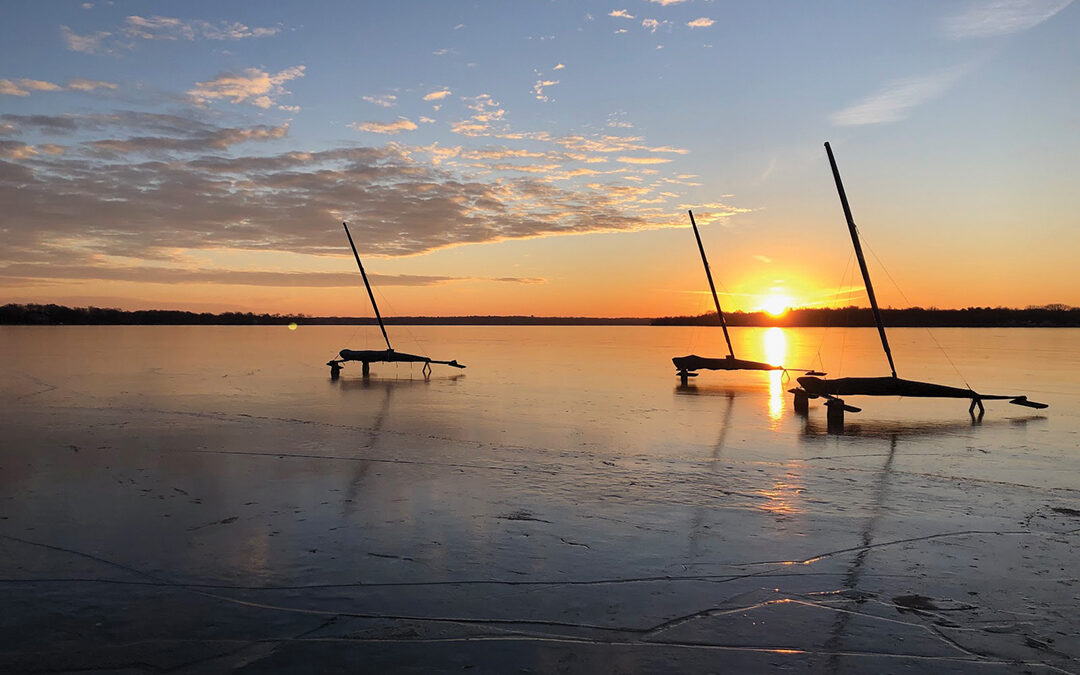 Ice Boats at Sunrise