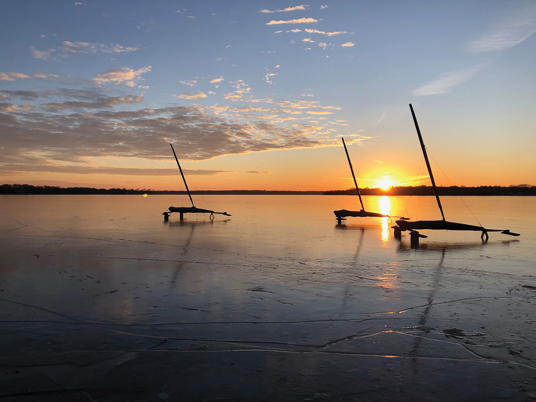 Ice Boats at Sunrise