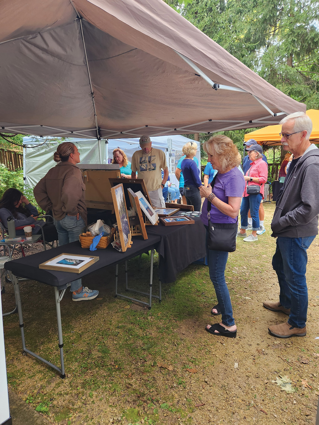 Artist tent at the Bald Eagle Lake Art Crawl
