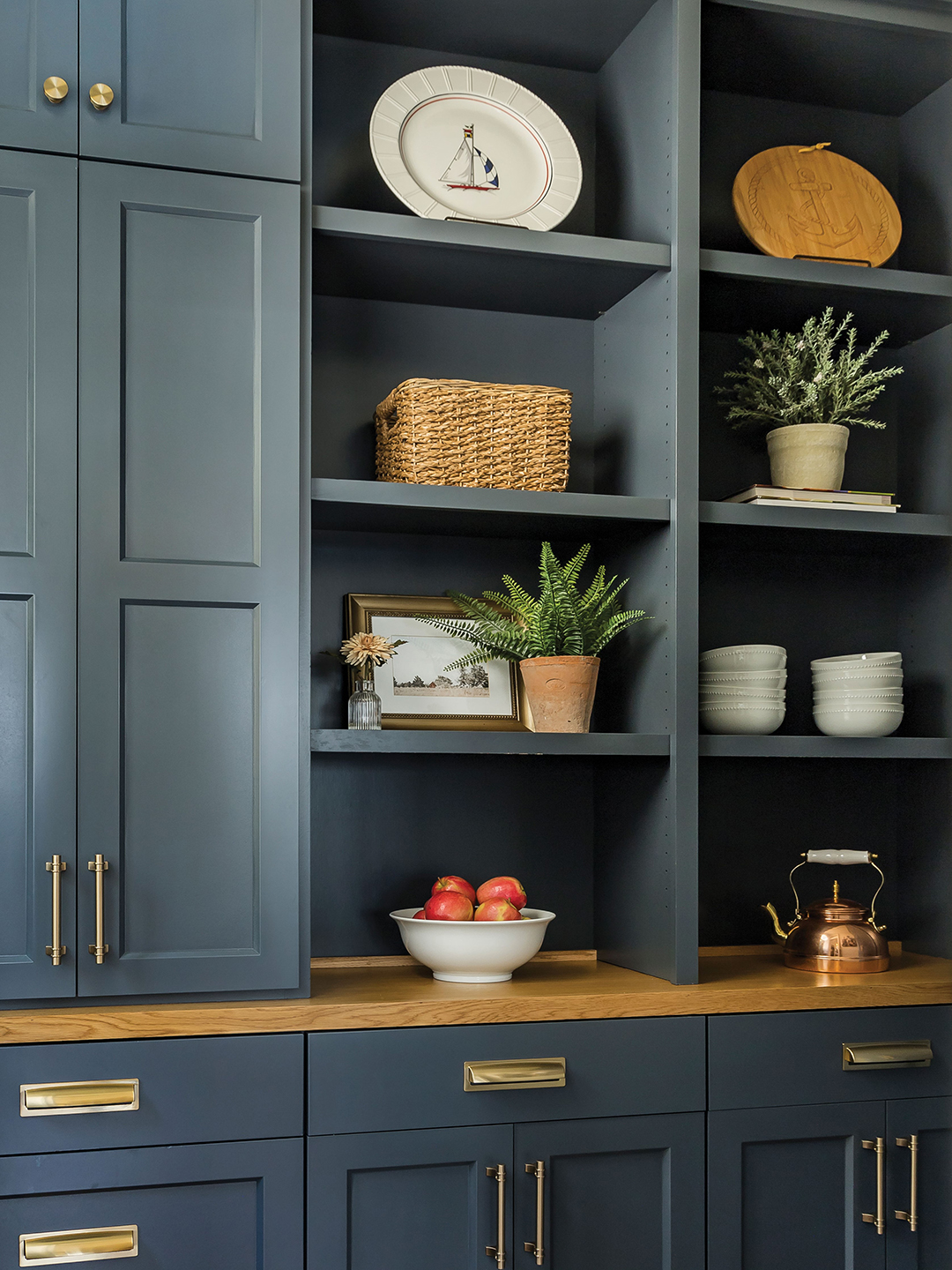 The pantry is owner Patty Gibbs’ favorite part of the home and features classically milled cabinets.