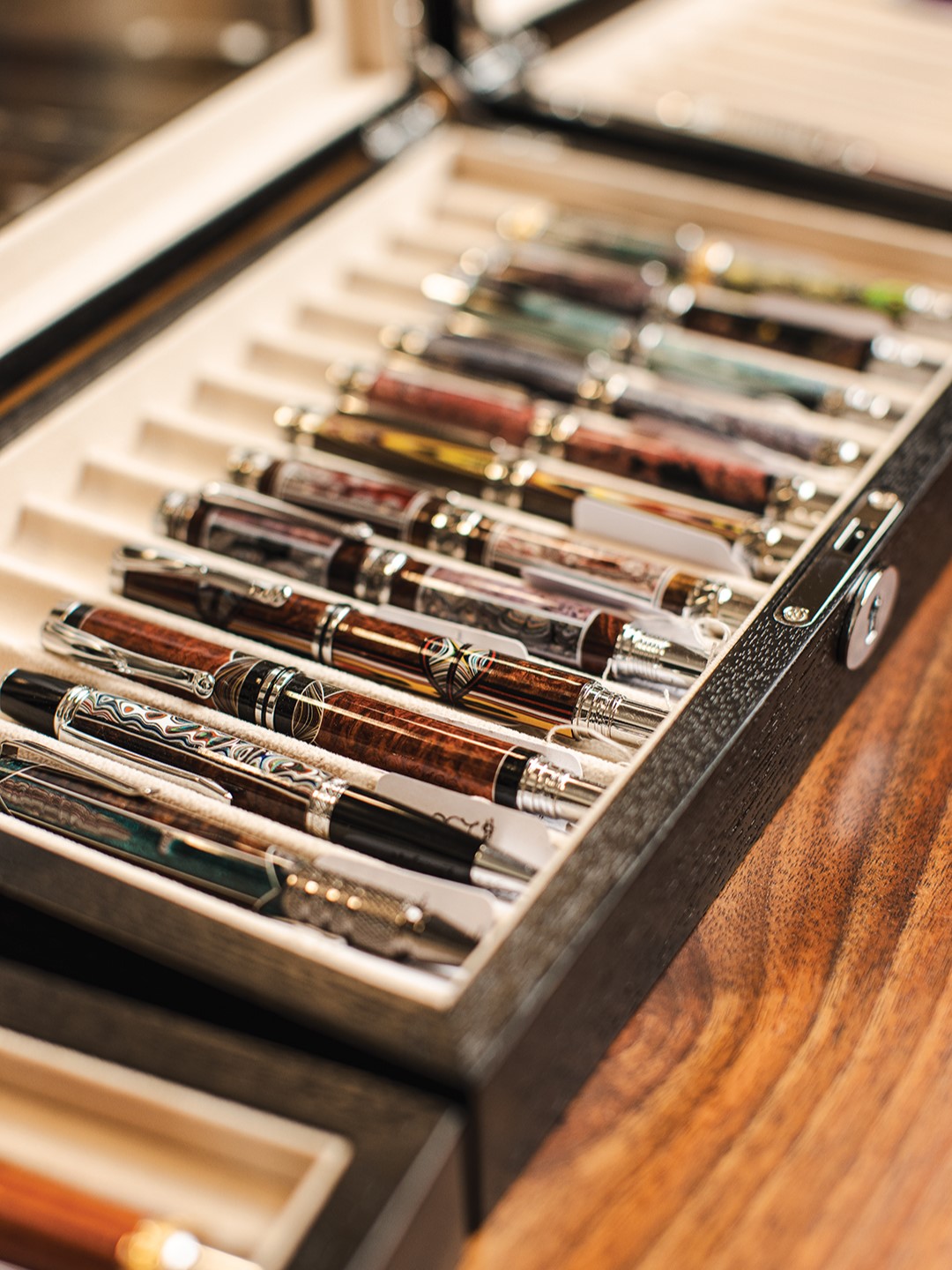 Wood fountain pens are Erik Renstrom’s specialty.