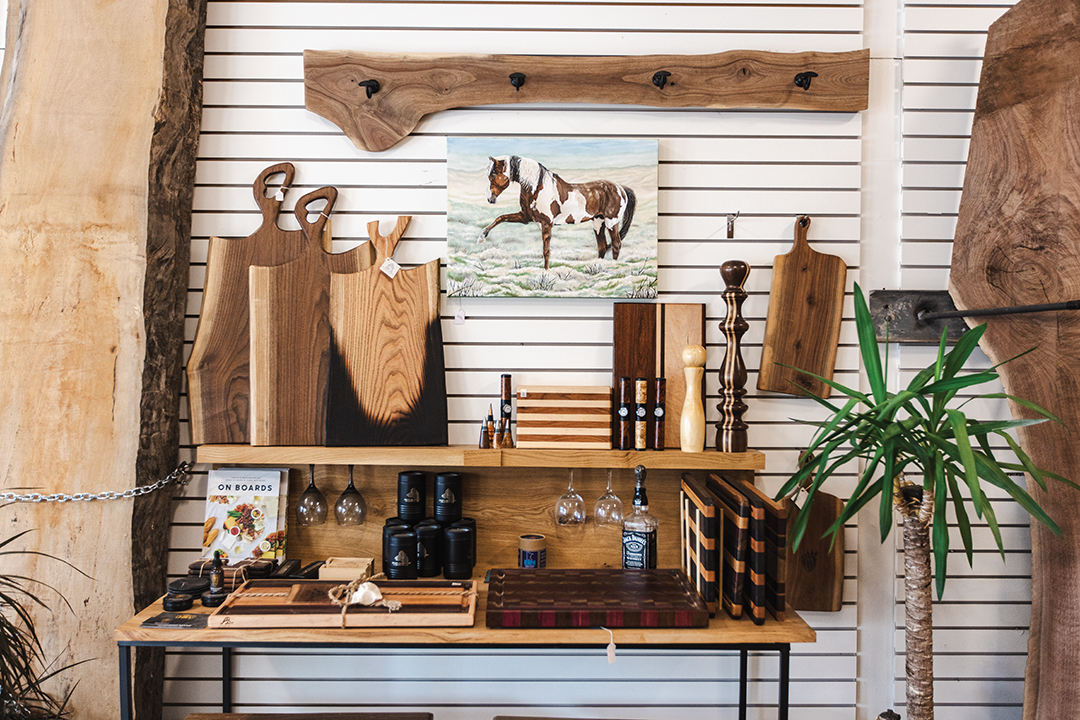 Along with goods like cutting boards and cigar humidors, Fillory Design Company is home to 1,000 wood slabs waiting to be given new life.