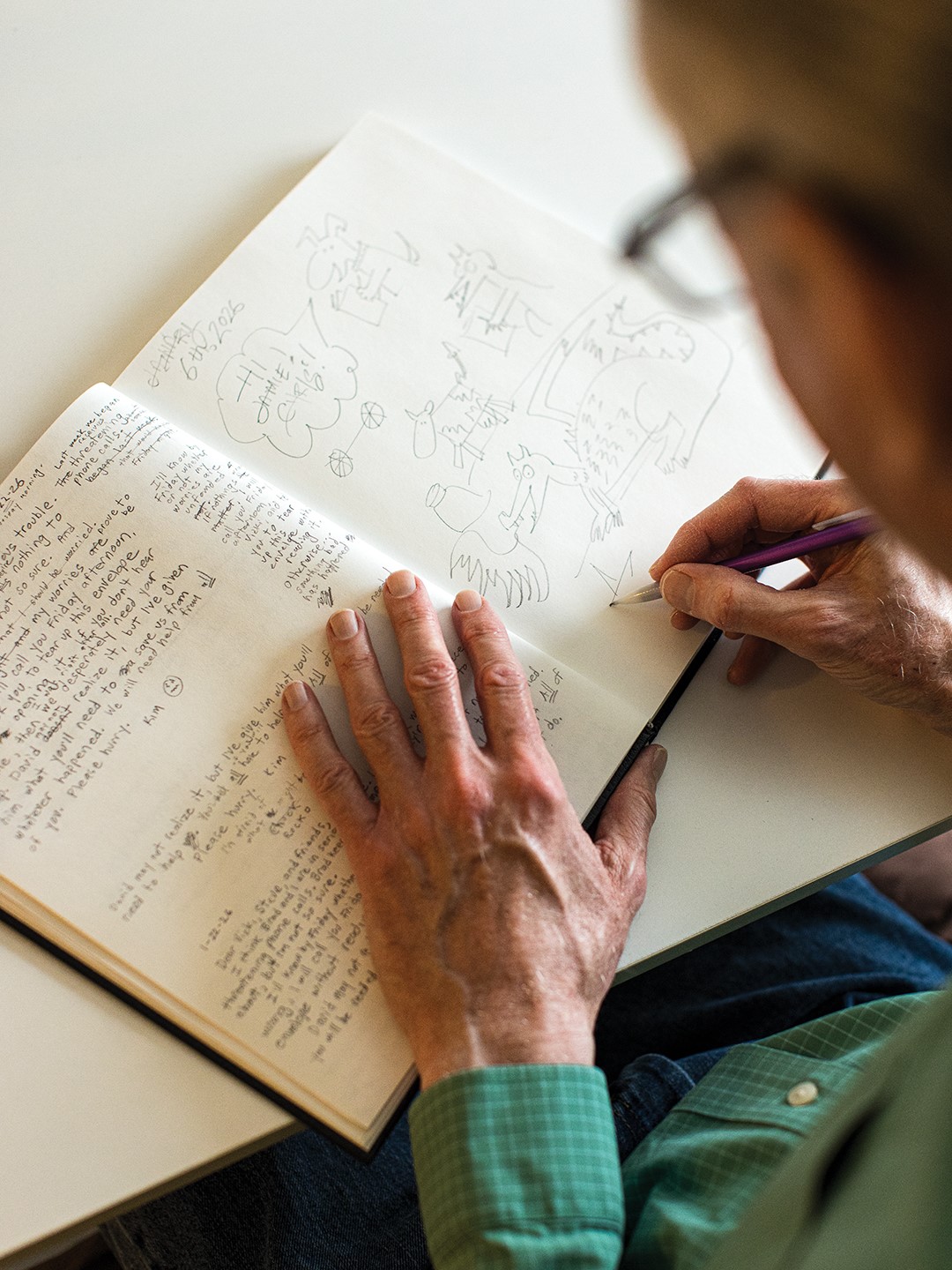 David LaRochelle doesn’t wait for inspiration to start. “The story comes when you sit down every day and open your notebook and start moving the pencil,” he says.