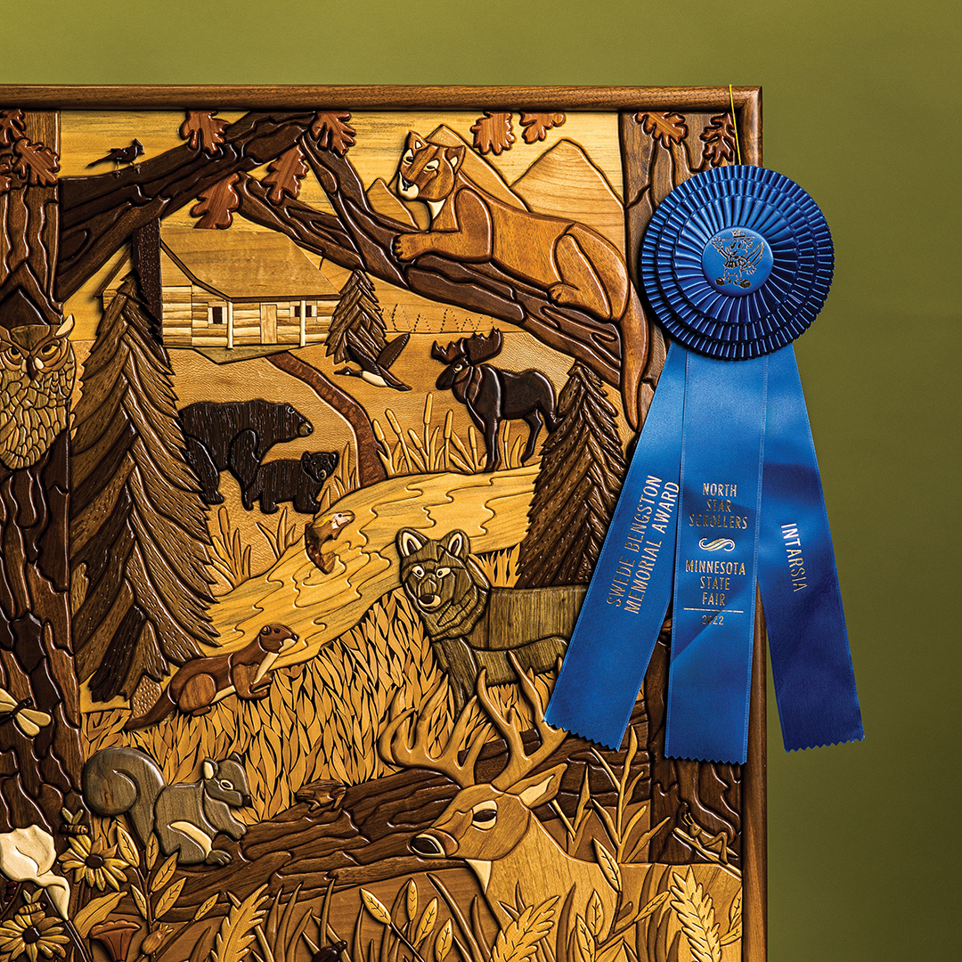 One of Clinton Smith’s award winning intarsia pieces.